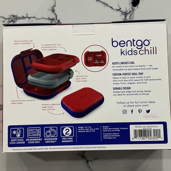 Bentgo Kids Chill Leak-Proof Lunch Box - Blue and Red - Picture 3 of 3